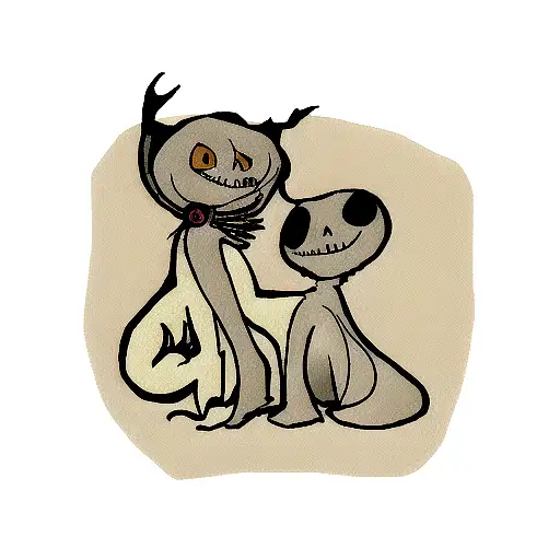 nightmare before Christmas best friends tattoo design idea