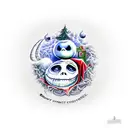 nightmare before Christmas best friends tattoo design idea