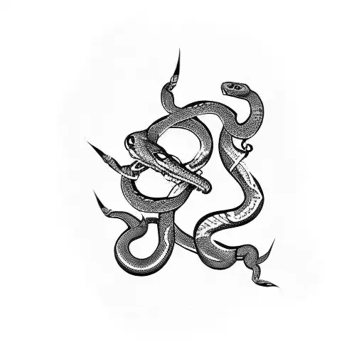 Snake, Barbed Wire tattoo design idea