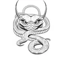 Snake, Barbed Wire tattoo design idea