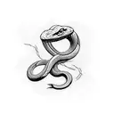 Snake, Barbed Wire tattoo design idea