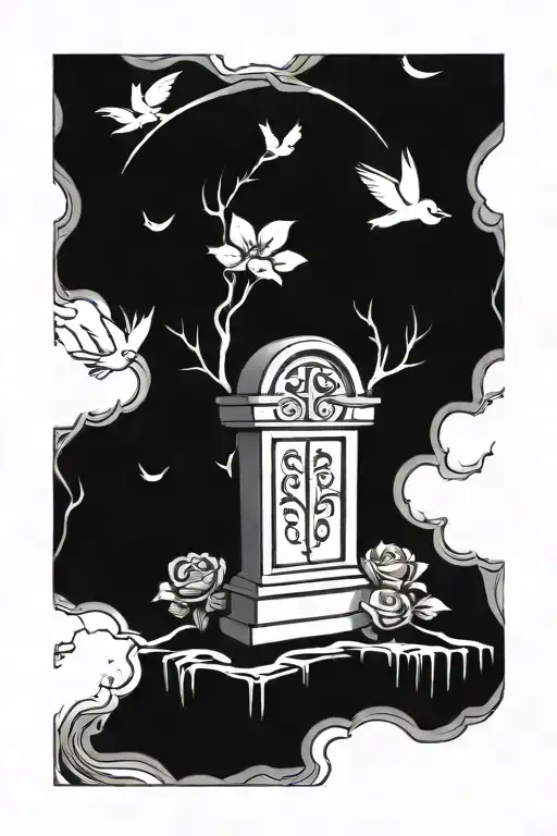 blank tombstone tattoo design idea