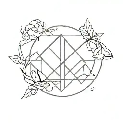 A tattoo design featuring the logos of Seventeen, Ateez, and BTS intertwined in a unique and artistic way tattoo design idea