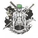 luffy and zoro one piece tattoo design idea
