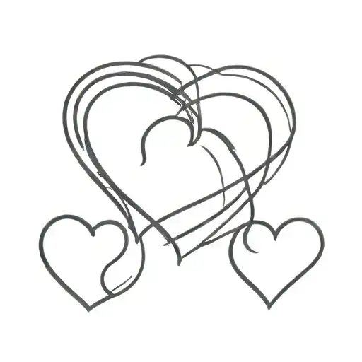 two black hearts, one with G and another with V tattoo design idea