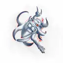 Template is Like the red bull logo one Taurus is jumping from the left and on the other side no Taurus is jumping but an tattoo design idea