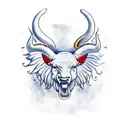 Template is Like the red bull logo one Taurus is jumping from the left and on the other side no Taurus is jumping but an tattoo design idea