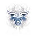 Template is Like the red bull logo one Taurus is jumping from the left and on the other side no Taurus is jumping but an tattoo design idea