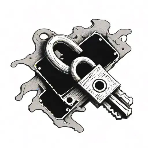 old broken padlock tattoo design idea