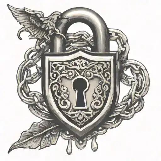 open padlock tattoo design idea