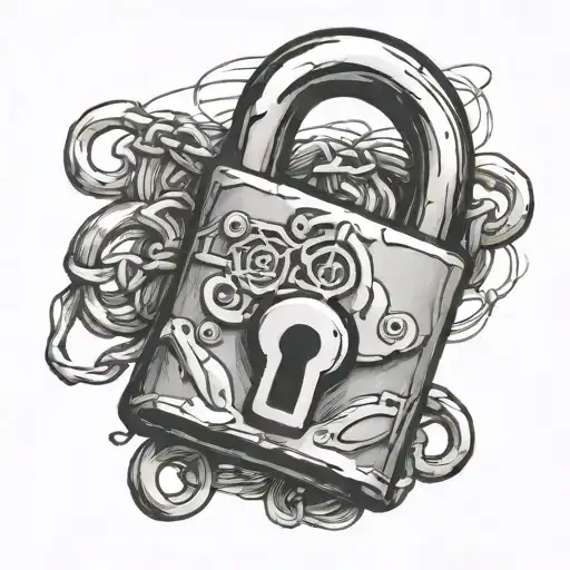 padlock opened tattoo design idea