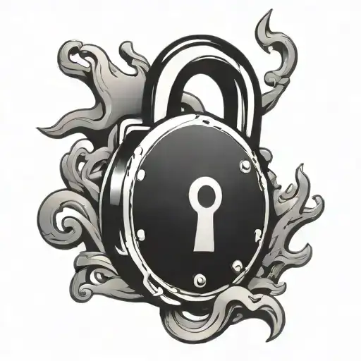 padlock tattoo design idea