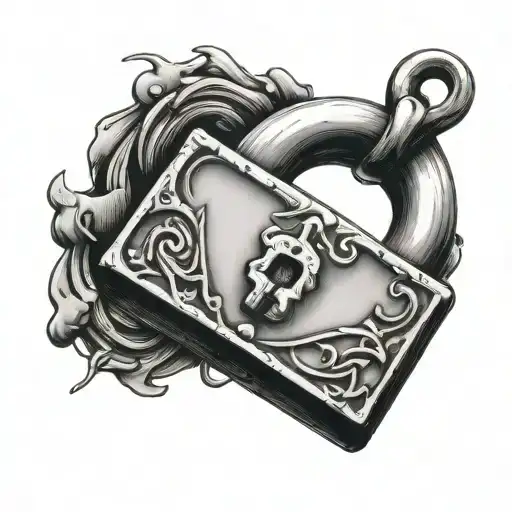 broken padlock tattoo design idea