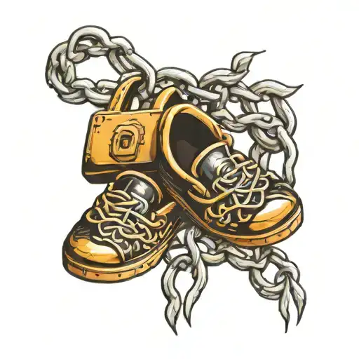 shoes  in a padlock tattoo design idea