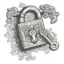 padlock and key tattoo design idea