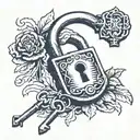 padlock and key tattoo design idea