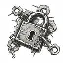 broken padlock tattoo design idea