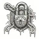 broken padlock tattoo design idea