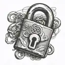 padlock opened tattoo design idea