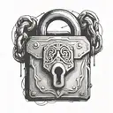 padlock opened tattoo design idea