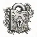 padlock opened tattoo design idea