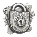 padlock opened tattoo design idea