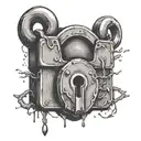 old padlock tattoo design idea