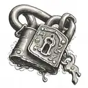 old padlock tattoo design idea