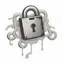 old padlock tattoo design idea