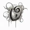 old padlock tattoo design idea