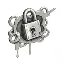 old padlock tattoo design idea