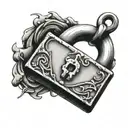 broken padlock tattoo design idea