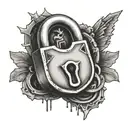 broken padlock tattoo design idea