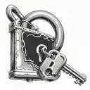 padlock and key unlocking tattoo design idea