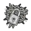 padlock and chain tattoo design idea