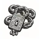 padlock and chain tattoo design idea