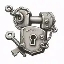 padlock and key tattoo design idea
