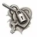 padlock and key tattoo design idea