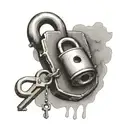 padlock and key tattoo design idea