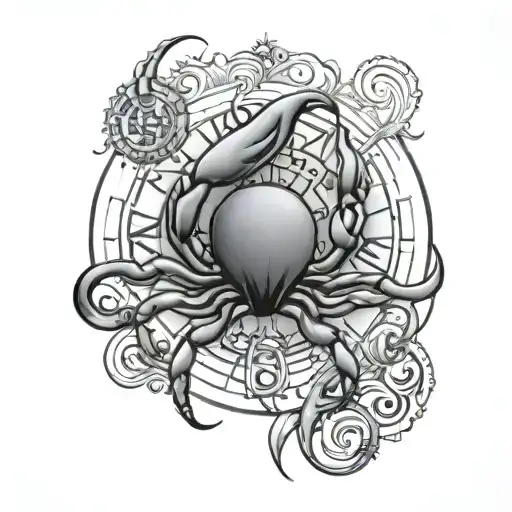 cancer horoscope symbol tattoo design idea