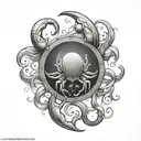 cancer horoscope symbol tattoo design idea