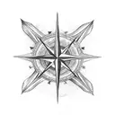 wings and compass rose tattoo design idea