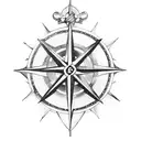 wings and compass rose tattoo design idea