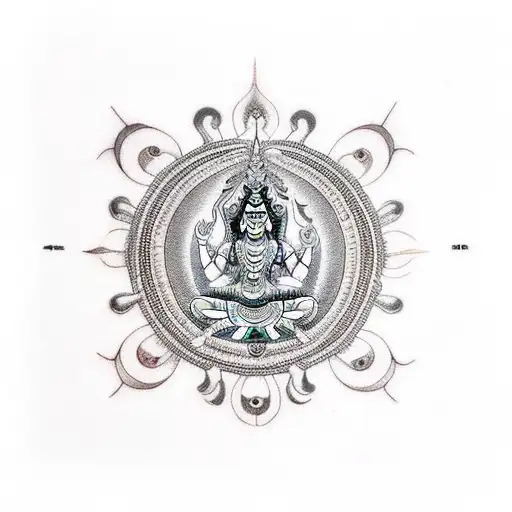 Indian mythology shiva tattoo design idea