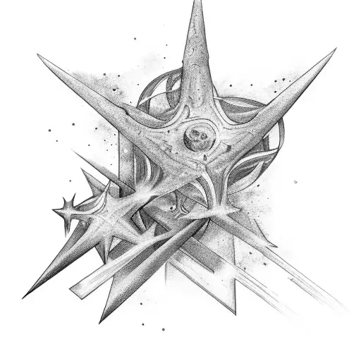 Stars growing on the spinal column tattoo design idea