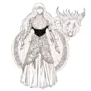 An intricate dotwork design featuring the mysterious and enigmatic character Griffith from 'Berserk' tattoo design idea