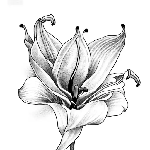 peace lilies with a red spider lilie tattoo design idea
