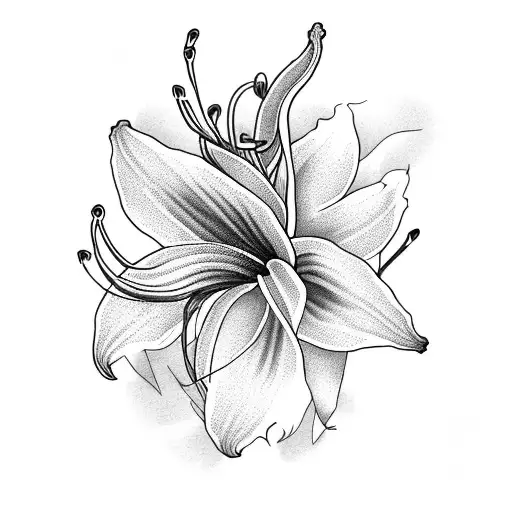 peace lilies with a red spider lily tattoo design idea