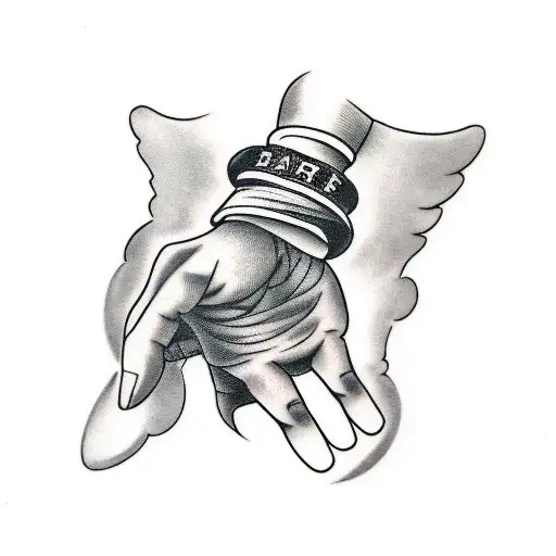 kids hands with birthdates  tattoo design idea