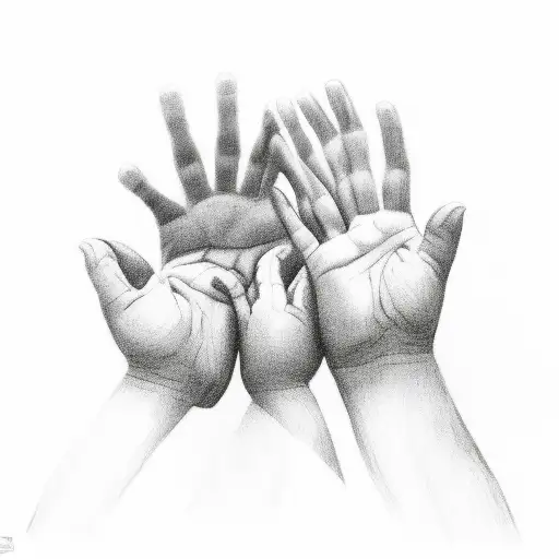 kids hands with birthdates  tattoo design idea